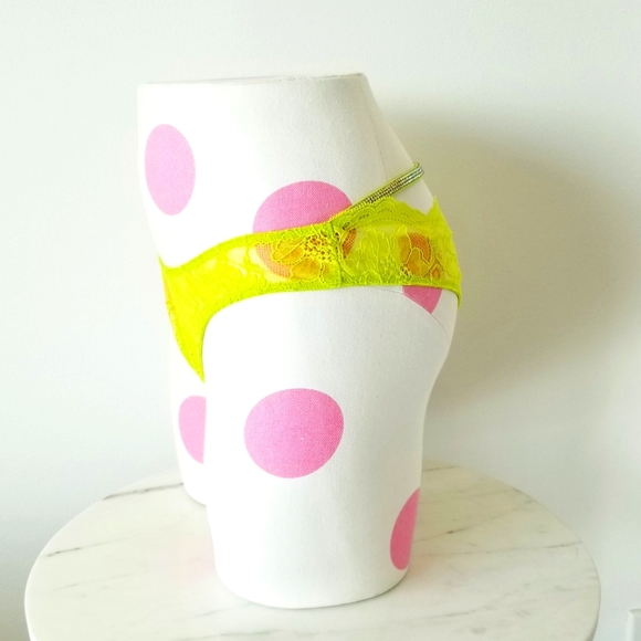 Victoria's Secret Very Sexy Shine Strap Neon Lace Brazilian Panty Rhinestone NWT - Picture 5 of 13